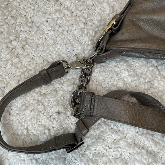 Badgley Mischka Grey Leather Convertible Crossbody - Picture 9 of 12